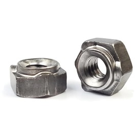 Hex Weld Nuts Steel Long Pilot 3 Projections - UNC Coarse Sizes - Qty 100 (3/8"-16)