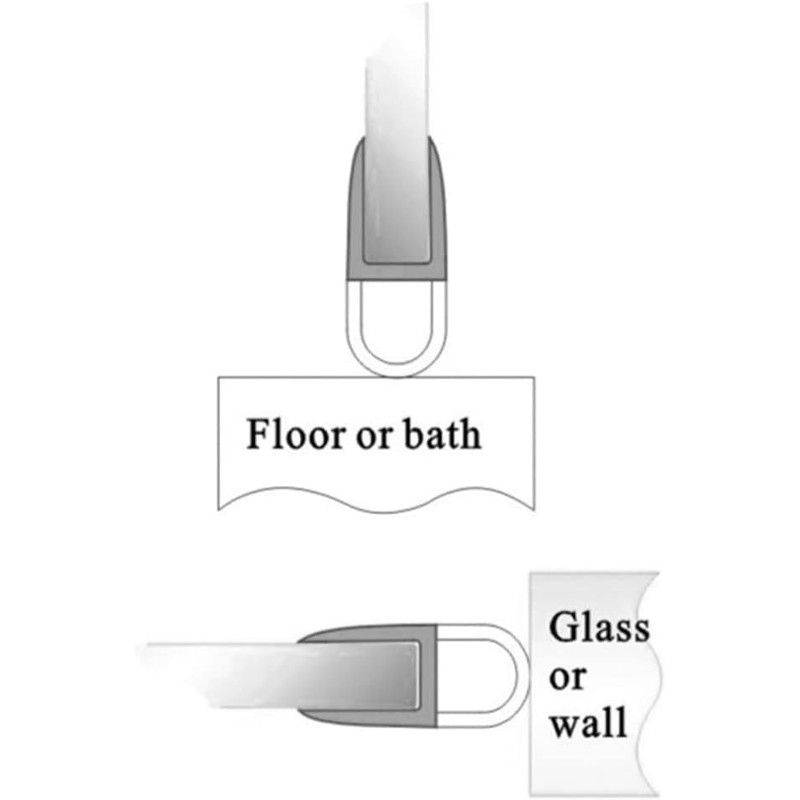 78"(2X39") Shower Door Side Seal Strip for 1/4" for Frameless