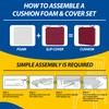 AAAAAcessories D-Shaped Chair Cushions, 2" Thick Dining Chair Pads with