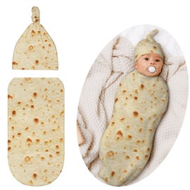 Jarverce Burrito Newborn Swaddling Blanket for Baby, Soft Sleeping Bag, Sack for Newborn Boys Girls, Unisex Baby Stuff, Tortilla
