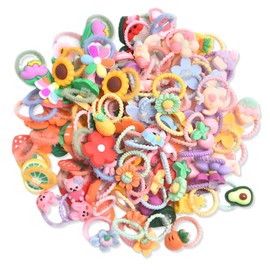 Pack of 100 Colourful Hair Bobbles Girls, Small Hair Bobbles, Mini Elastic Hair Bands, Hair Scrunchies Children Multicoloured Soft Braid Bobbles Small for Girls Children Toddlers Baby