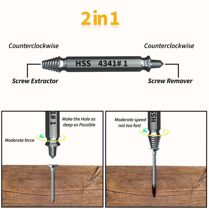 10 PCS Stripped Screw Extractor Set – Damaged Screw Remover
