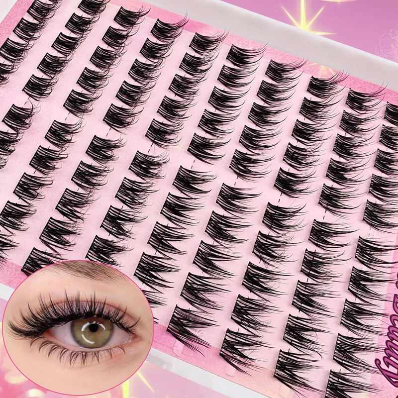 Selbstklebende Wimpern Cluster vorgeklebte Wimpernbüschel 100 Stück Flauschiges C Curl