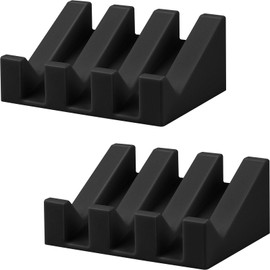 Silicone Soap Dish for Bathroom Sink, SAISN Kitchen Soap Tray for Shower 2 Pack Waterfall Self Draining Soap Dish Non Slip Soap Savers for Bar Soap Holder Keep Soap Bars Dry Clean, Black