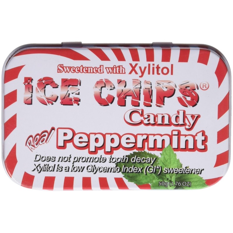 ICE CHIPS Xylitol Candy Single Tin Peppermint