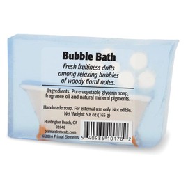 Primal Elements Glycerin Bar Soap | Helps All Skin Types, Sensitive, Oily & Dry Skin | NO PARABENS, VEGAN, GLUTEN FREE, 100% VEGETABLE BASE - (Bubble Bath)