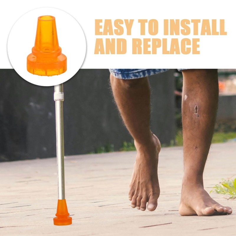 KICHOUSE Elderly Comfortable Crutch Foot Pad Plastic Cane Tips Non-Slip