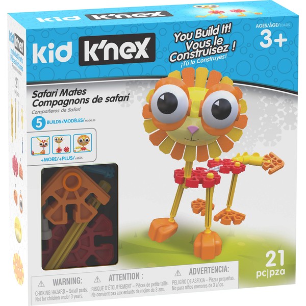 K'NEX Kid Safari Mates Building Set - 21 Pieces - Ages 3+ - Preschool Educational Toy