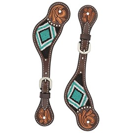 Turquoise Cross Turquoise Beaded Ladies' Spur Straps