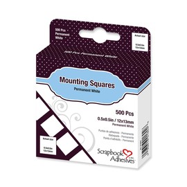 3L Permanent Mounting Squares, 1/2-Inch x 1/2-Inch, 500pk, White