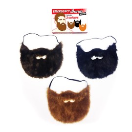 Gift Republic GR450025 Emergency Beards - Dress Up Fake Beards 3 Pack, 18 x 12 x 4.5 cm, Multi-colour