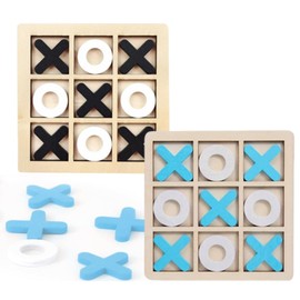 2 Pcs Wooden Board Games, Ludo Game Board Adults, Wooden Noughts And Crosses Game, Snakes And Ladders, Xo Chess Board Game, Classic Board Games, Wooden Family Board Game Set For Kids ﻿