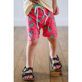 HIHA Infant Toddler Baby Boys Swim Trunk Swimming Shorts Swimsuit Beach Swimwear Bathing Suit for Little Boys Kids, Pink Pineapple, 6-12 Months