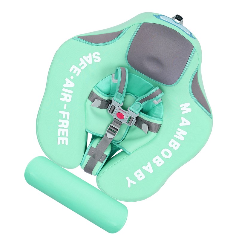 Non-Inflatable Baby Float with Tail Float Canopy Infant Lying Swimming