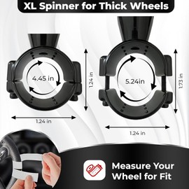 FOURING BL Steering Wheel Knob Spinner - Universal Non-Slip Fit, ABS & Premium Silicone Finish Suicide Knob with Metal Ball Bearing - Ideal for Cars, Trucks, Boats (Large- Gold)