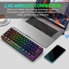 Teclado inalámbrico para Gaming, retroiluminación RGB, 61 Teclas Recargable, 2.4G,