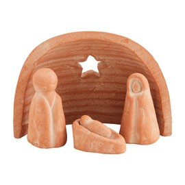 Mud Pie Terra Nativity Table SITTERS, Dark Orange