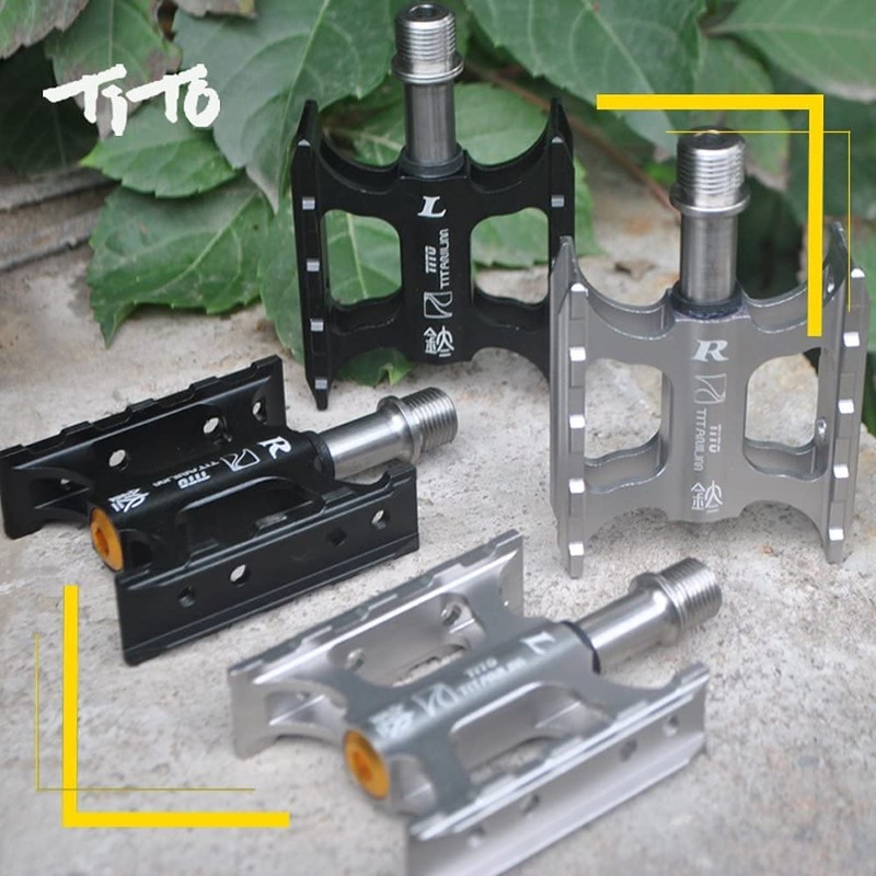 TiTo Titanium Mountain Bike Pedals MTB Pedals Lightweight Mini Non