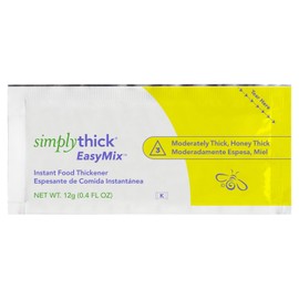 SimplyThick EasyMix | 100 Count of 12g Individual Packets | Gel Thickener for those with Dysphagia & Swallowing Disorders | Creates An IDDSI Level 3 - Moderately Thick (Honey Consistency)
