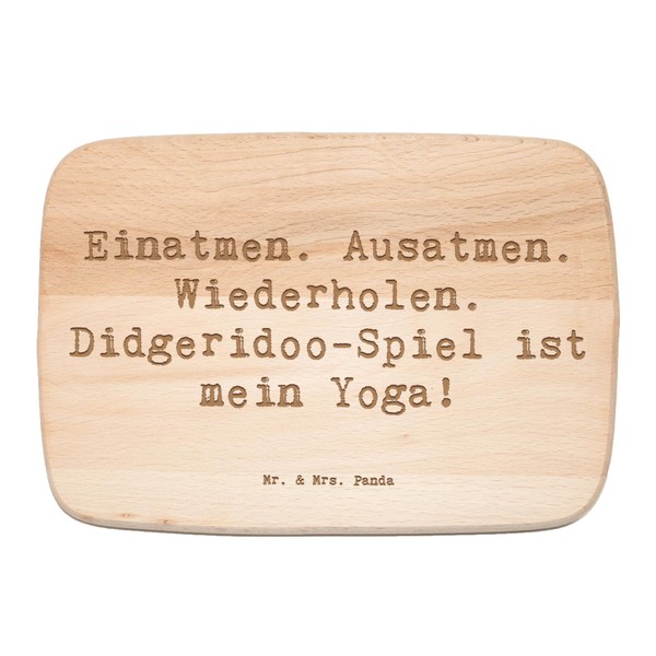 Mr. & Mrs. Panda Breakfast Board Saying Didgeridoo Yoga -