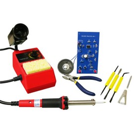 Elenco Deluxe Learn to Solder Kit | Fully Adjustable Soldering Station | Temperature Range: 350°-900°F | SL-75T2 Wedge Tip | ST-1 Side cutters | SE-1 Solder Ease Kit | SP-1A Solder Practice Kit
