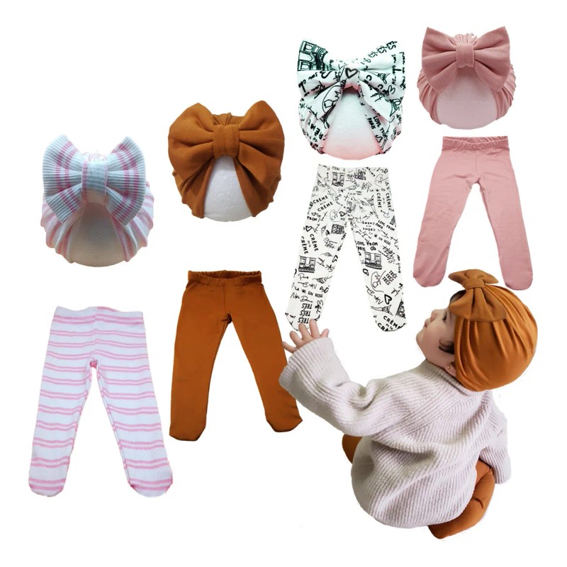 Gorrito, Bebe, Niña , Turbante, Leggins, Mallas, 8 Pz Baby.