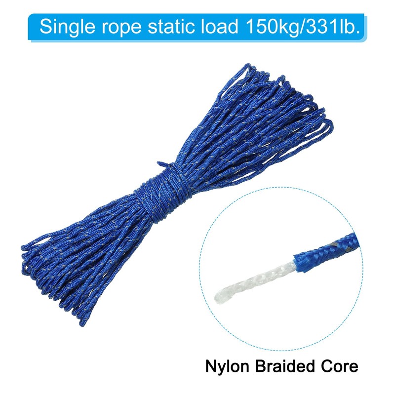 PATIKIL 65 Feet Reflective Guyline Camping Paracord, 2Pcs 2mm Tent