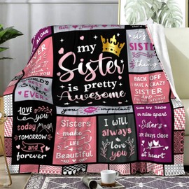Sister Blanket Sister Gifts for Women,Flannel Sister Throws and Blankets Sisters Birthday Christmas Graduation Gifts from Sister Brother 50"x40"
