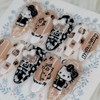 Black Ribbon Meow's Handmade Nail Tips - Square S /