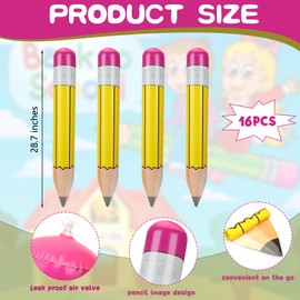 8 Pieces Yellow Giant Inflatable Pencil 28.7 Inch Yellow Blow up Pencil Large Inflatable Pencil Hanging Classroom Decor Inflatable Pool Pencil for Back to School Birthday Photo Prop
