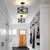 Karjearl Farmhouse Semi Flush Mount Ceiling Light Fixtures, 11.8“ 2-Light