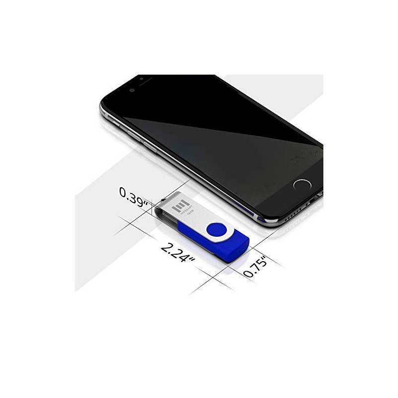 mosDART Paquete de 10 Flash Drives USB 2.0, Azul, 16GB