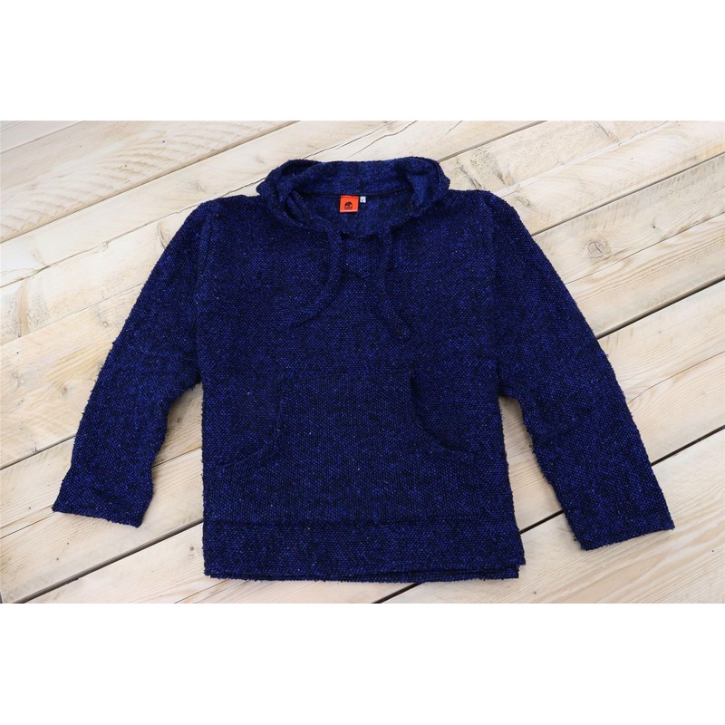 LOUDelephant Recycled Mexican Baja Jerga Hoody - Blue Fleck (XX-Large)