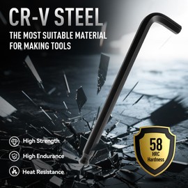 DISEN 26 Pieces Hex Key Allen Wrench Set Metric & SAE Size with Ball End, 1.27-10 MM & 1/20-3/8 Inch, Long Arm Ball Design, Chrome Vanadium Steel