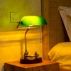 Bankers Lamp, Traditional Green Desk Lamp with Solid Birch Wood