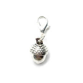 Miniblings Acorn Charm - Handmade Fashion Jewelery I Hazelnuts Nut Nuts Acorns Oak Forest Nature Silver - Zipper Pendant Charm