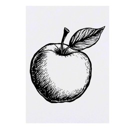 'Apple with Leaf' Temporary Tattoo - Water Resistant, Skin-Safe, Non-Toxic Transfer (TO00080427)