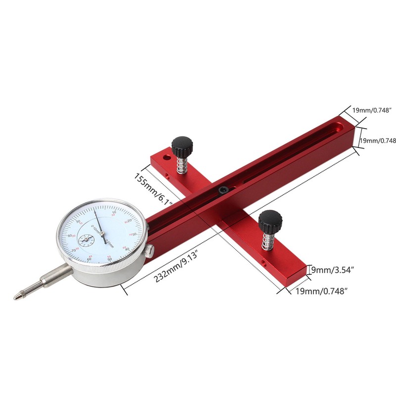 Digital Dial Indicator Table Saw Gauge Long Aluminum Alloy Table