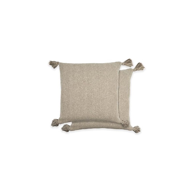 Emma Barclay Herringbone - Recycled Cotton Cushion Cover (Natural Cream)