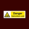 Danger Hydrochloric Acid Plastic Sign with 4 Pre-Drilled Holes (WCD4)