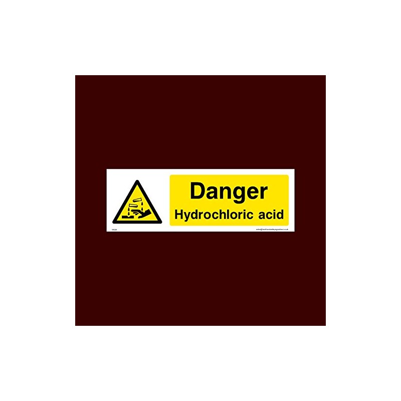 Danger Hydrochloric Acid Plastic Sign with 4 Pre-Drilled Holes (WCD4)