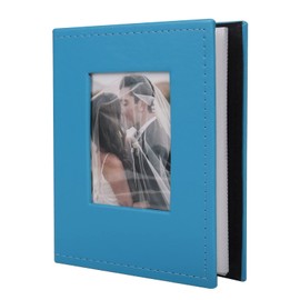 RECUTMS Photo Album 4x6 for 100 Photos Pictures PU Leather Cover White Inner Page for Wedding Albums Family Photo Book Baby Anniversary Vacation Birthday Christmas Photo Albums (Blue)