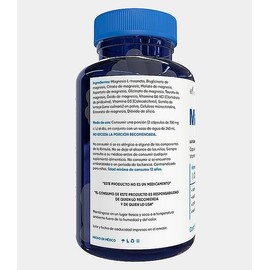 60 Capsulas, 8 Compuestos de Magnesio Premium, (Treonato, Aspartato, Bisglicinato, Citrato, Glicinato, Taurato, Malato, Óxido) 2 pack                 