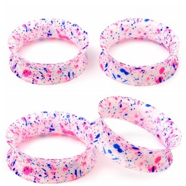 WBRWP 48pcs Ear Plugs Tunnels Stretching Expander-Kit Set : Acrylic Tapers and Plugs with Double O-Ring(14g-00g) & Soft Silicone Tunnels (8g-10mm) Ear Gauges Stretcher Colorful Point