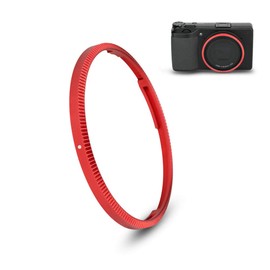JJC - Tapa de anillo de metal para decoración de lente Ricoh GR III GR III HDF GR3 GR3 HDF Accesorios reemplazar Ricoh GN-1 Tapa de anillo -Rojo