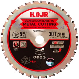 HOJR Metal Cutting Circular Saw Blade, Steel and Stainless Steel Cutting, The Cutting Head uses a Special Anti-Heat Sticking Coating with high Finish and Long Life,FMB 5-3/8 inch 30-Tooth 20mm -TA