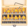 Router Bits Set 1/2 Inch Shank - BAIDETS 12 Pieces