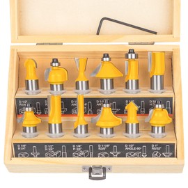 Router Bits Set 1/2 Inch Shank - BAIDETS 12 Pieces 1/2" Tungsten Carbide Router Bits, Woodwork Tools