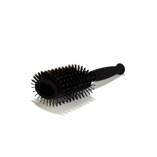 KareCo Oval Vent Brush, Dual Natural Boar Bristles And Soft Nylon Ball Tipped Pins, Vented, Ergonomic Grip, Black Color