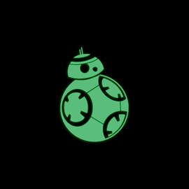 Star Inspired Movie Character Space Bb8 Glow in The Dark Sticker Decal for Phone Tablet Laptop Car Truck Window | 2" Sticker | Green